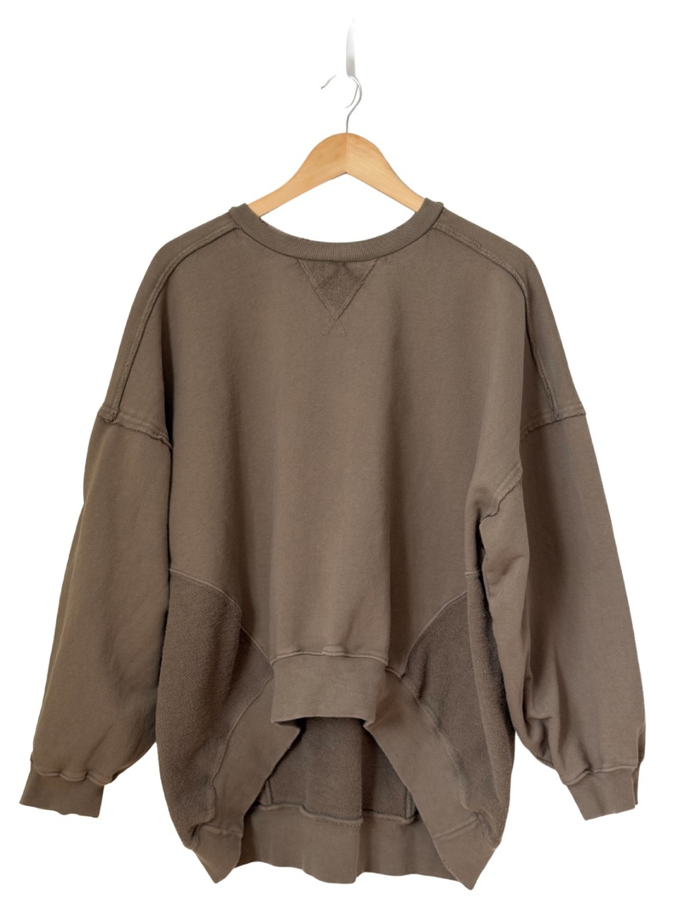 Free People Olive Green Oversized Pullover Sweatshirt S/L